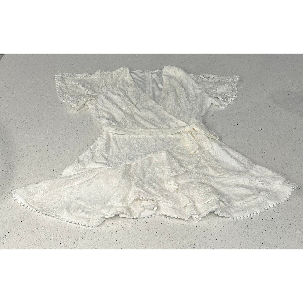 Silk Blend White Floral Bianka Dress Size XL
